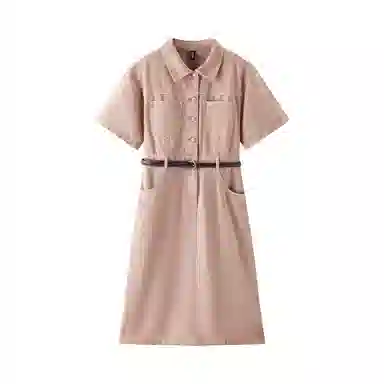 森马 森柔开叉工装短袖连衣裙 女款