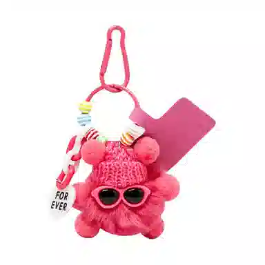 纳兰杜 可爱小煤球挂件书包挂饰汽车卡通玩偶 獭兔毛 钥匙扣包周边 女款 多色