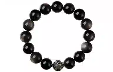 【六字箴言】 石头记 国朝复古新中式招财 时尚简约百搭串珠 转运珠时来运转 礼盒款 黑曜石 手串 男女同款情侣款