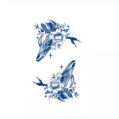 猎己  星语花羽草本纹身贴 防水防汗不反光手臂胸前小腿小众男女