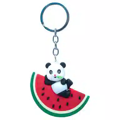 简应舒 创意可爱卡通西瓜熊猫 塑料 挂件 男女同款情侣款