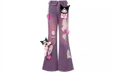 13 DEMARZO x Sanrio Vintage Glow Bear Jeans Purple