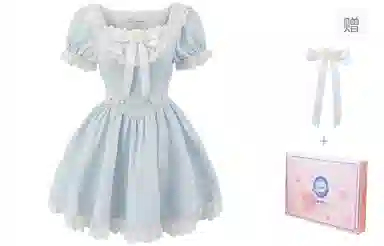 东鲸岁时记 蕾丝小个子气质女装高级感白色短袖连衣裙 女款 礼盒装