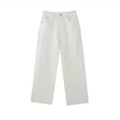 柳絮自制 高阶九分长《时光搁浅》宽松显瘦直筒牛仔裤 女款 浅色