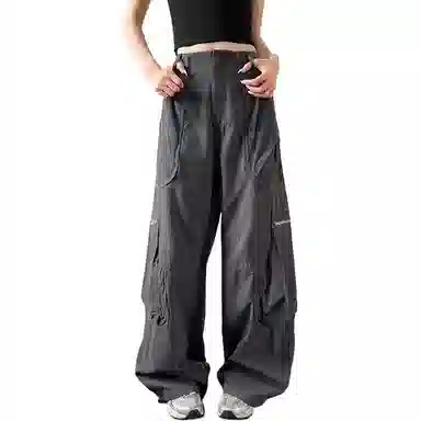 内在密码 设计感美式多口袋宽松直筒牛仔裤 男女同款