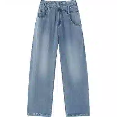 【dme】 中腰休闲宽松直筒牛仔裤 女款 浅牛仔蓝