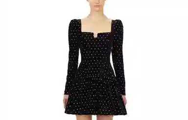 Self-portrait Classic Long Sleeve Dress Black