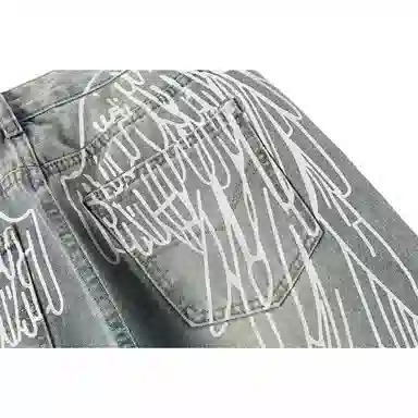 GEOFFREY B. SMALL Wing Contrast Stitch Denim Pants