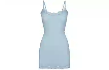 SKIMS Fits Everybody Lace Slip Dress Denim