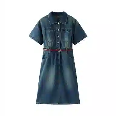 森马 森柔开叉工装短袖连衣裙 女款