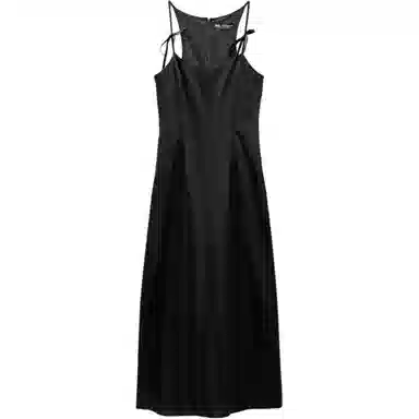 ZARA Bow Strap Dress Black