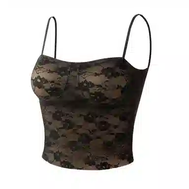 内在密码 自带胸垫显瘦蕾丝美背细肩带吊带 女款