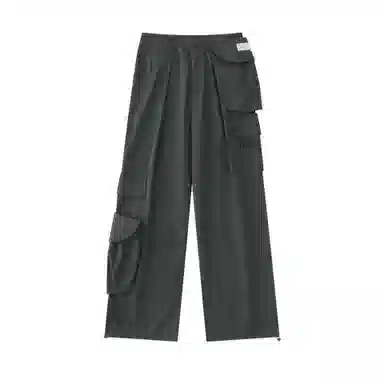 花蔓色 极简风宽松辣妹多巴胺纯色直筒长裤工装裤 男女同款