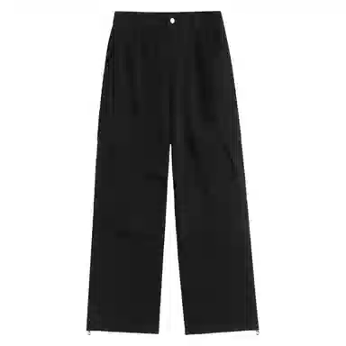 莫代尔 美式通勤纯色高腰宽松工装裤 女