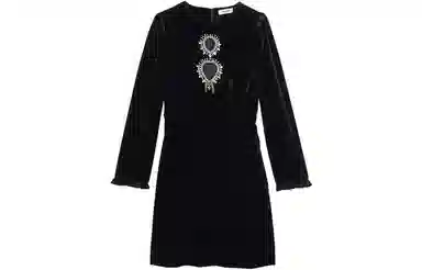 Sandro Elegant Long Sleeve Dress Black