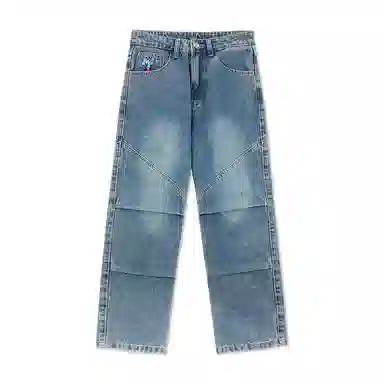 MIND ERROR Double Pleat Paratrooper Jeans Blue