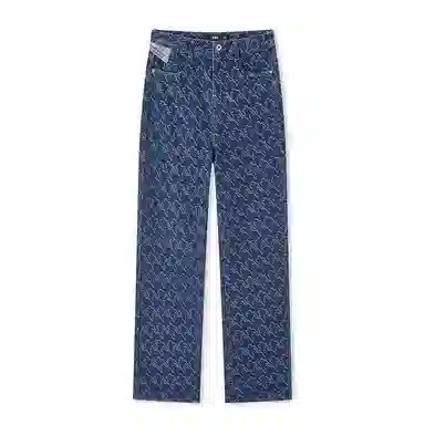 森马 阔腿抓绒长裤牛仔裤 女款