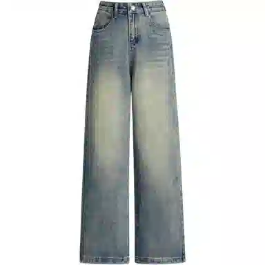 玫丝朵 中腰宽松无弹牛仔裤 女款 复古蓝