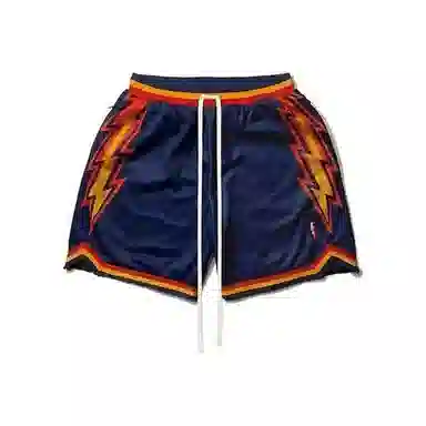 美式高街复古闪电纹透气速干三分短裤适合户外跑步训练等多种场景专业篮球裤 男女同款