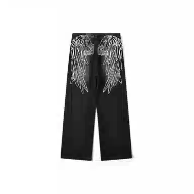 GEOFFREY B. SMALL Wing Contrast Stitch Denim Pants