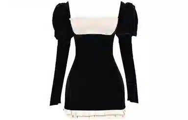 HOUSE OF CB AZARIABLACK VINTAGE CREAM MINI DRESS