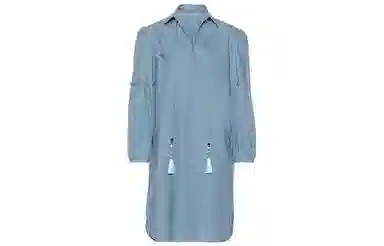 美洋 民族风流苏长袖连衣裙