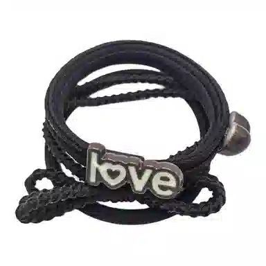 简应舒 英文字母多层 树脂 发圈 男女同款情侣款