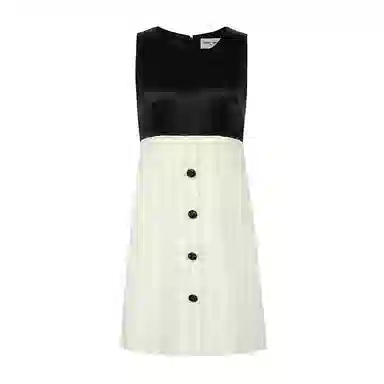 Valeria Obbaco VO Contrast Vest Dress Black