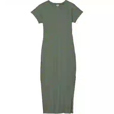 Victoria's Secret PINK CONTOUR RIBBED MIDI DRESS Forest Pine