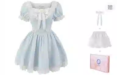 东鲸岁时记 蕾丝小个子气质女装高级感白色短袖连衣裙 女款 礼盒装