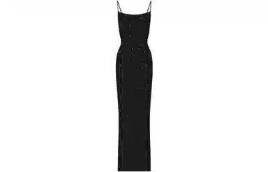 SKIMS Soft Lounge Long Slip Dress Onyx Sparkle Print