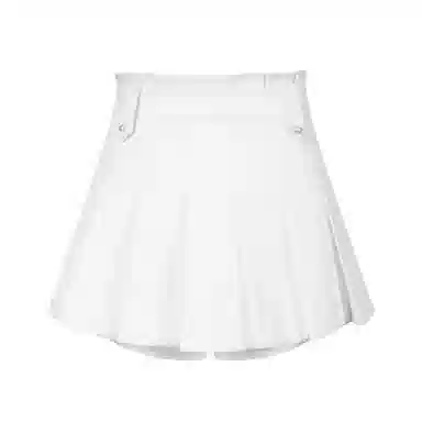 Three Quarters Pleated A-Line Shorts White