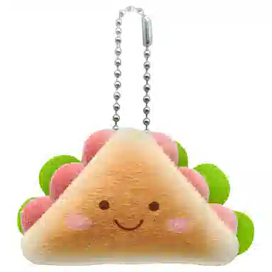 简应舒 萌趣物语随身三文治可爱车链包创意 布艺 挂件 男女同款情侣款