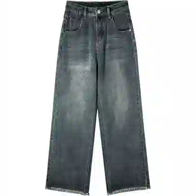 玫丝朵 美式复古高腰宽松阔腿牛仔裤 女款