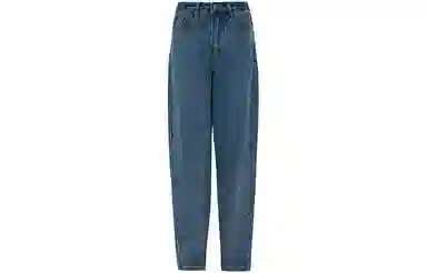 美洋 纯色高腰系扣牛仔裤 女款 浅蓝色