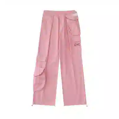 花蔓色 极简风宽松辣妹多巴胺纯色直筒长裤工装裤 男女同款