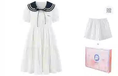 东鲸岁时记 百搭休闲简约短袖连衣裙 女款 白色