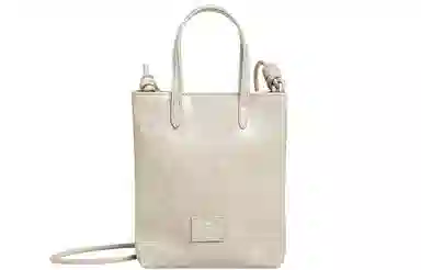 妙迪 百搭精致日常休闲时尚简约轻便出游手机包薯条包小托特 合成革 手提单肩斜挎包 常规 女款 星光白