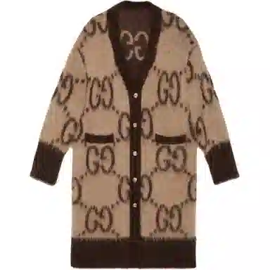 GUCCI Gg Mohair Wool Long Cardigan V