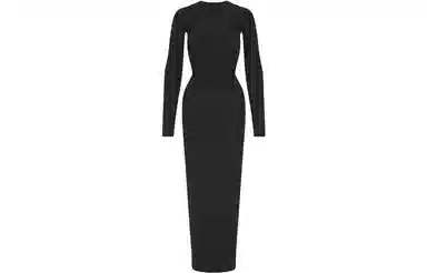 SKIMS Long Sleeve Dress Onyx