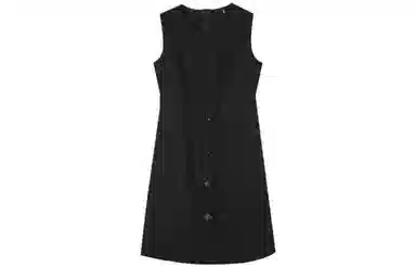 【dme】 纯色圆领高腰无袖连衣裙 黑色