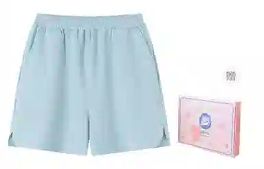 东鲸岁时记 宽松纯色松紧腰休闲短裤 女款 蓝色