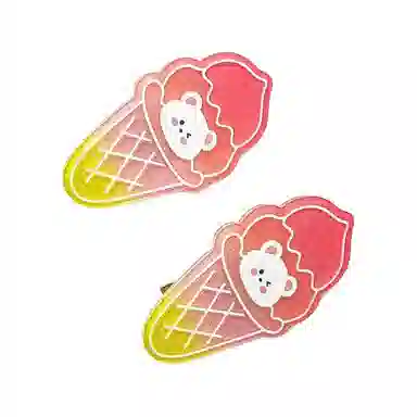 简应舒 甜筒冰激凌发光 亚克力 发夹 男女同款情侣款