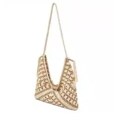 老人头 轻便出行小众百搭通勤托特腋下包 织物 单肩包 女款 米色/黑白色