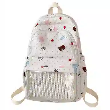 恒源祥 学院风印花小清新少女百搭 尼龙 双肩包 女款 多色