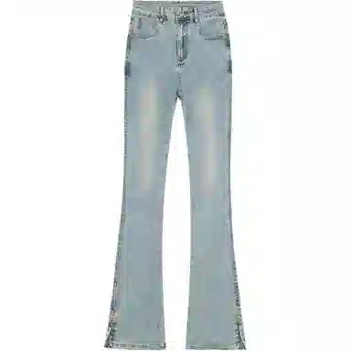 玫丝朵 侧开叉高弹微喇百搭马蹄牛仔裤 女款