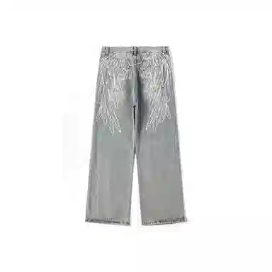 GEOFFREY B. SMALL Wing Contrast Stitch Denim Pants