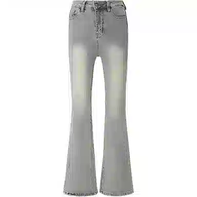 怪力萝莉 微喇修身直筒高腰马蹄弹力裤子牛仔裤 女款