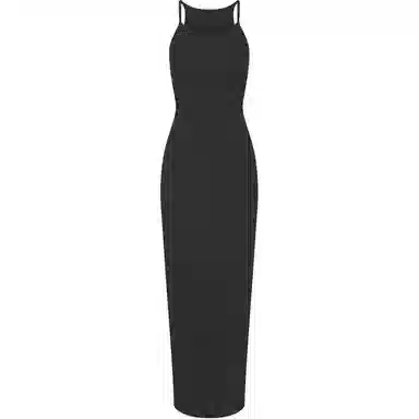 SKIMS Cotton Rib Long Cami Dress Soot