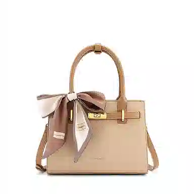 CLEVER& KETCH Casual Colorblock PU Shoulder Bag Khaki